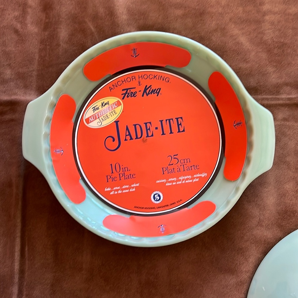 Fire-King Jade-ite 10 inch pie plate